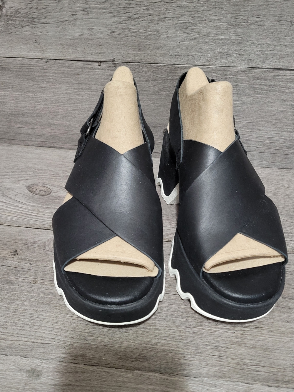SOREL Womens Size 6 Kinetic Aura Slingback platform black Sandals - Picture 2 of 5